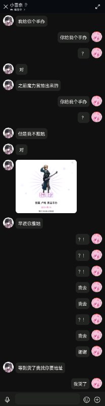 我哭了，这个小雪柰知道我推rupa就送我个景品手办 @小雪柰
